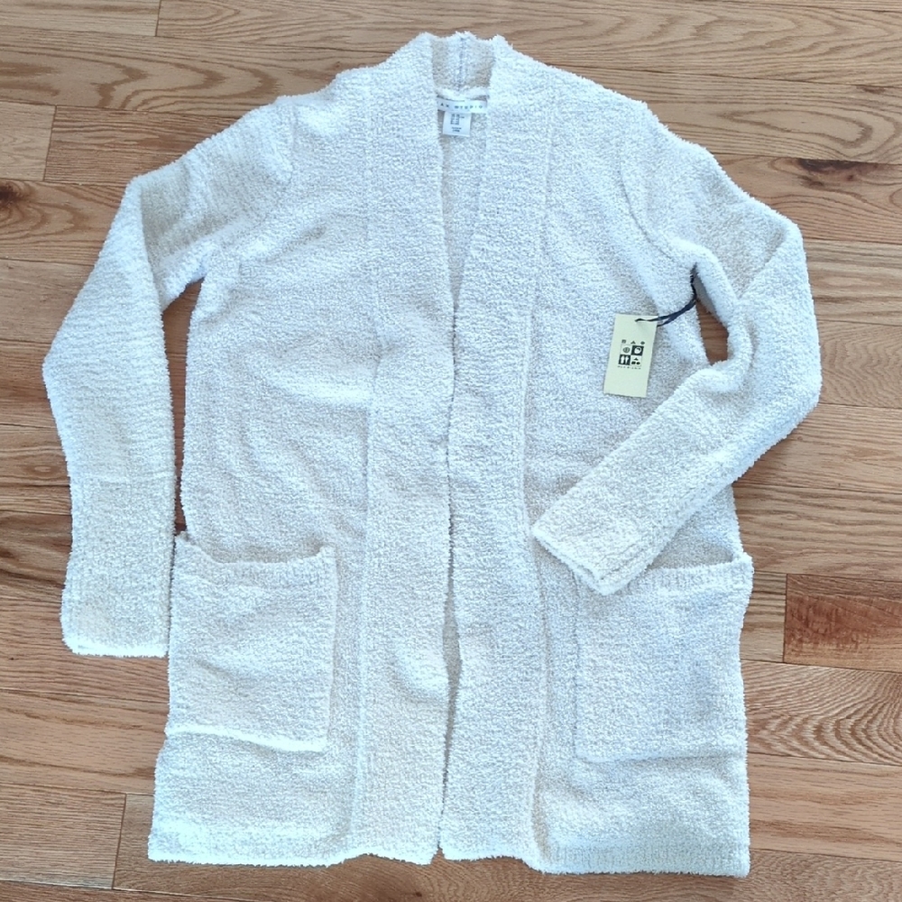 Max Studio Cream Textured Open Cardigan w/Pockets. Sz XS.     NWT